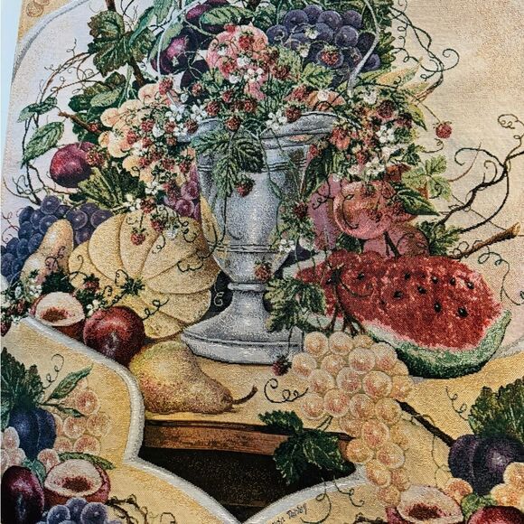 Vintage Glynda Turley Tapestry Fruit Hanging 37.5x25.5 - Picture 5 of 7